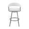 Armen Living Chelsea 25" Swivel Counter Stool with Silver Metal Finish and White Faux Leather LCCSBASLWH26 - alternate 9